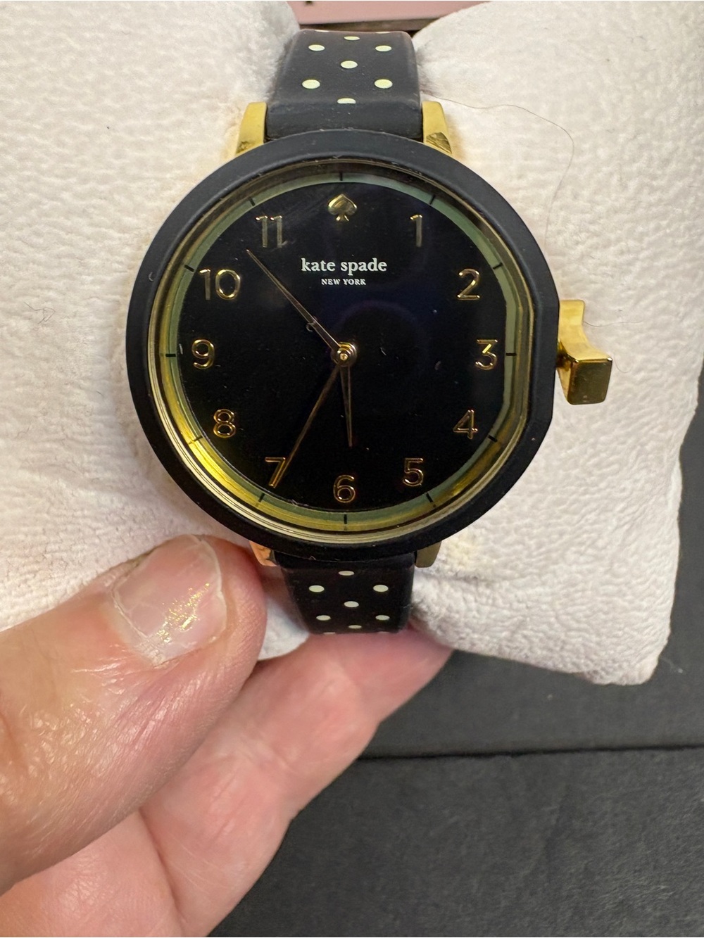 Kate Spade New York Park Row Watch Black Polka Dot New in Box KSW 1355 12MM Band